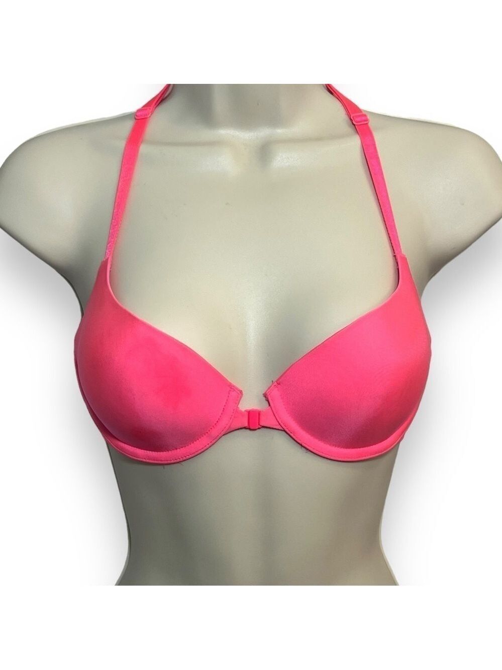 Victoriaโs Secret Womenโs Lined Front Closure Demi Bra Hot Pink Size 32C